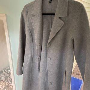 Eileen fisher grey wool coat